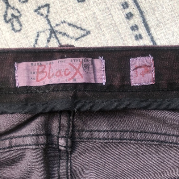 Burgundy heavy denim jeans US34 - Picture 3 of 5